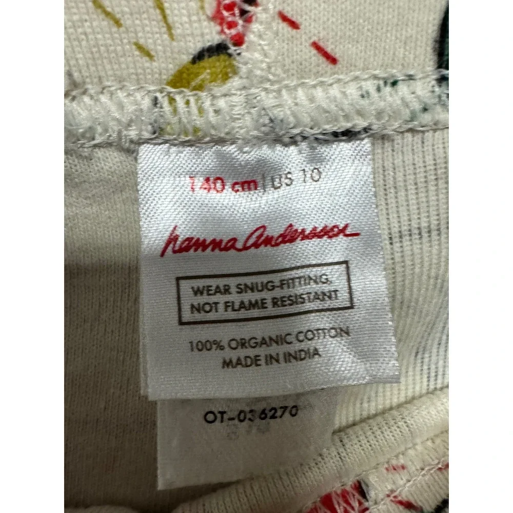 Hanna Andersson Kids Size 10 Christmas Lights‎ Organic Cotton Pajama Set 140